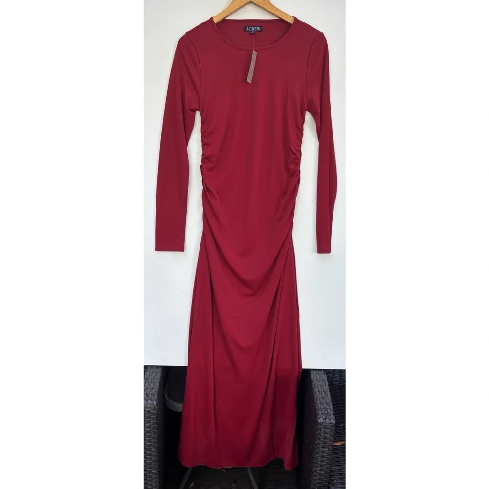 J Crew Ruched Jersey Maxi Dress